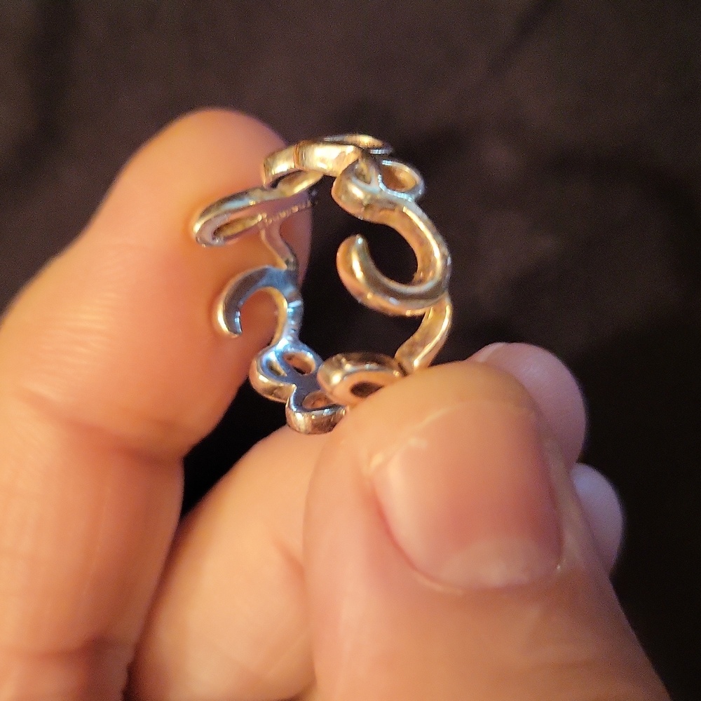 Coach Sterling Silver Script Ring - image 3